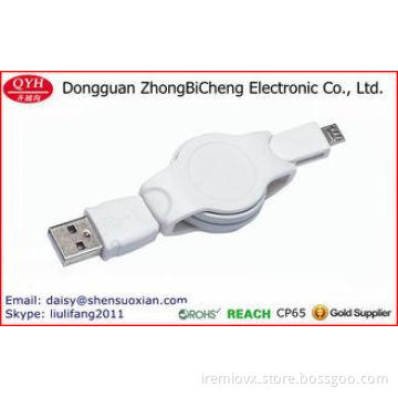 Sync Data Charging Retractable Flat Micro USB Cable
